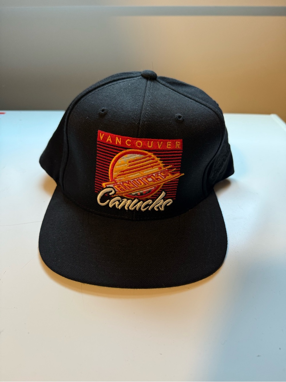 Mitchell & Ness Vancouver Canucks Black Snapback with Red and Gold Logo